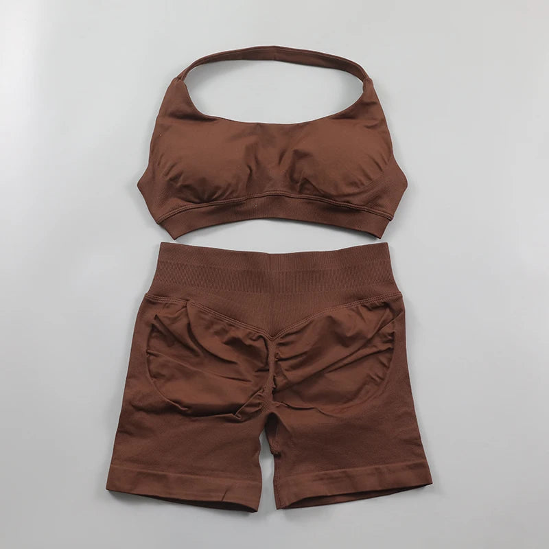 Conjunto Deportivo de Yoga para mujer - Top y Short de Alta Compresión