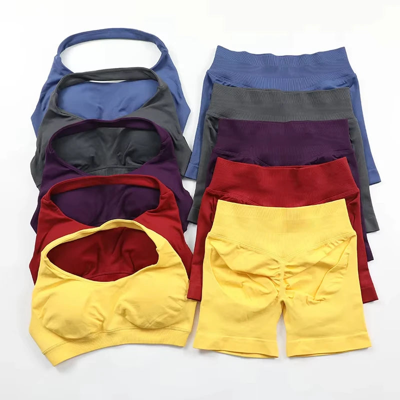 Conjunto Deportivo de Yoga para mujer - Top y Short de Alta Compresión