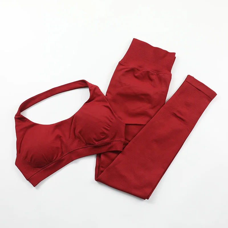 Conjunto Deportivo de Yoga para mujer - Top y Short de Alta Compresión