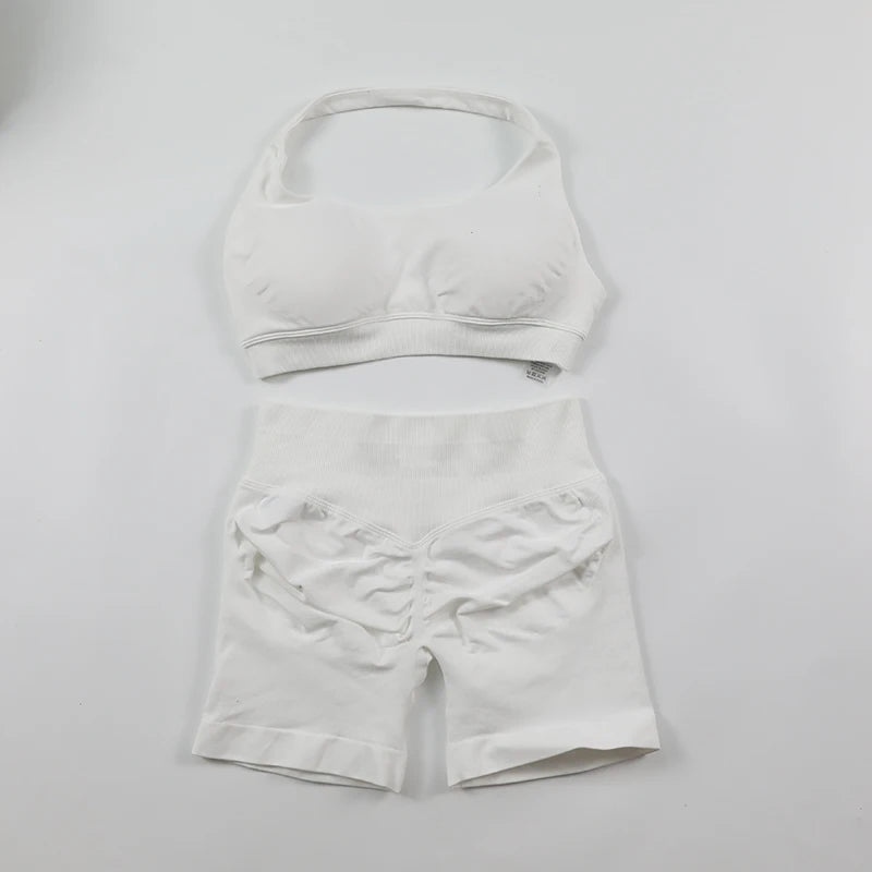 Conjunto Deportivo de Yoga para mujer - Top y Short de Alta Compresión