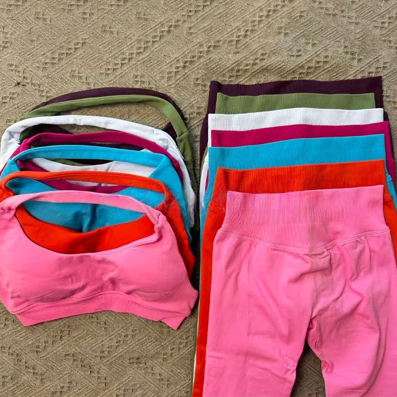 Conjunto Deportivo de Yoga para mujer - Top y Short de Alta Compresión