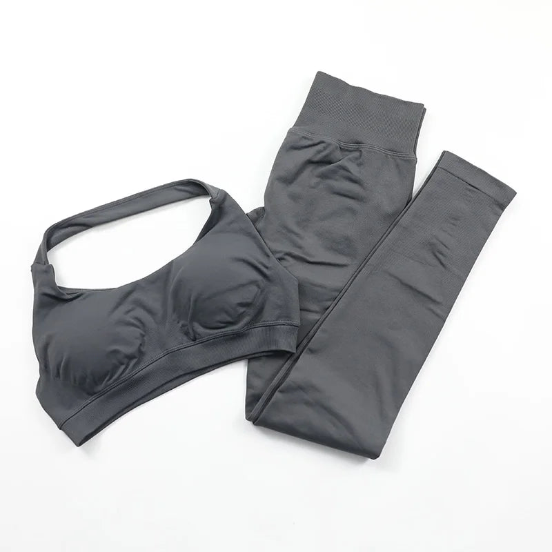 Conjunto Deportivo de Yoga para mujer - Top y Short de Alta Compresión