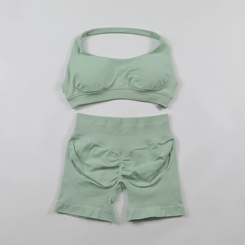 Conjunto Deportivo de Yoga para mujer - Top y Short de Alta Compresión