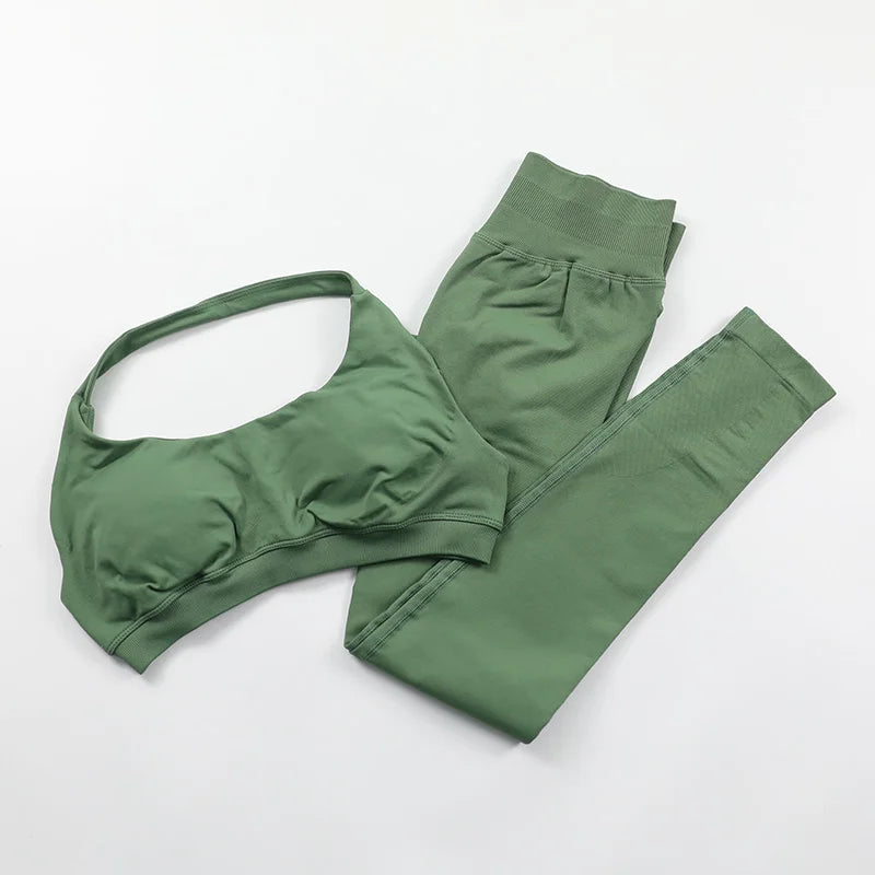 Conjunto Deportivo de Yoga para mujer - Top y Short de Alta Compresión