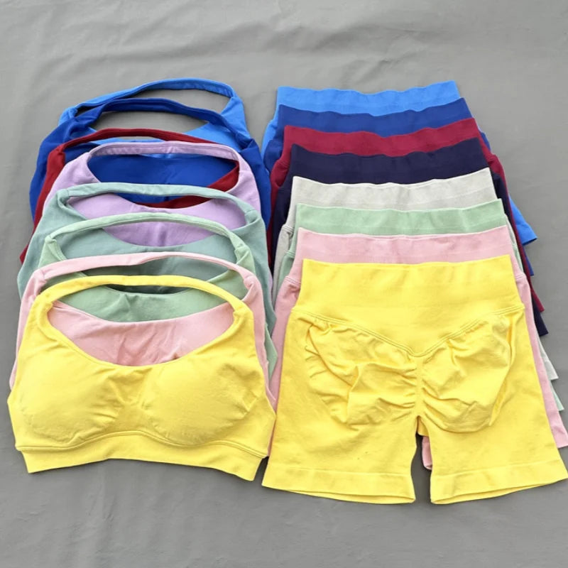 Conjunto Deportivo de Yoga para mujer - Top y Short de Alta Compresión