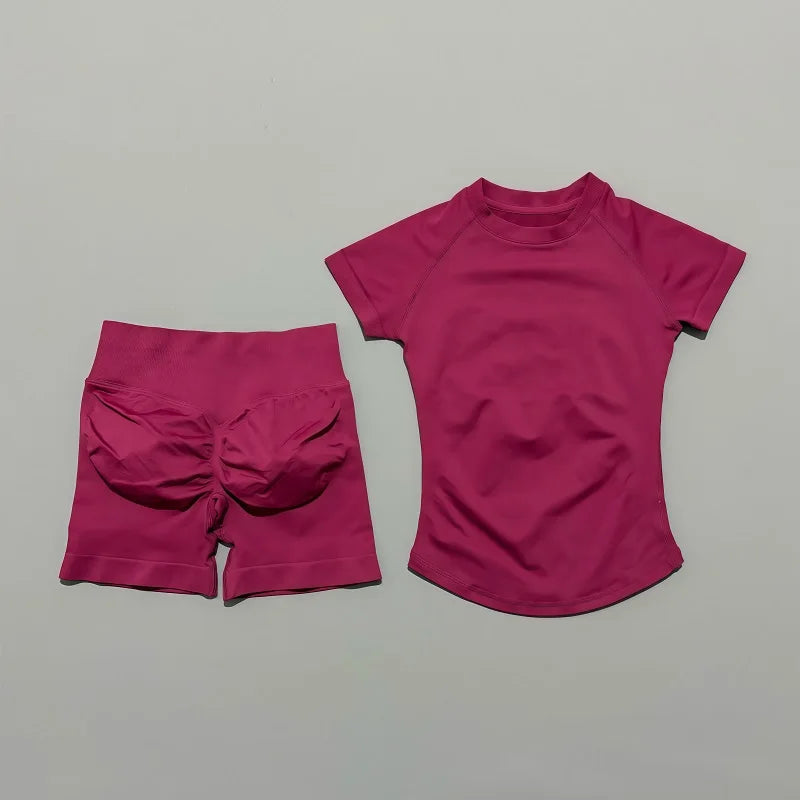 Conjunto Deportivo para Mujer de 2 piezas - Top Deportivo y Calza Corta de Compresión