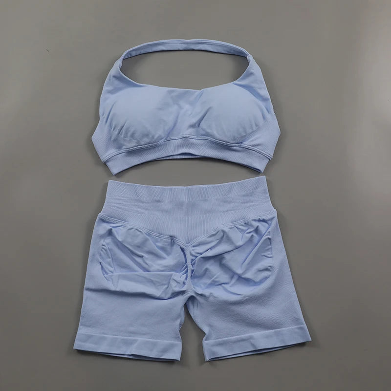Conjunto Deportivo de Yoga para mujer - Top y Short de Alta Compresión