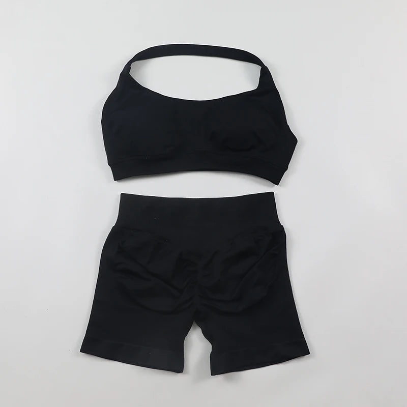 Conjunto Deportivo de Yoga para mujer - Top y Short de Alta Compresión