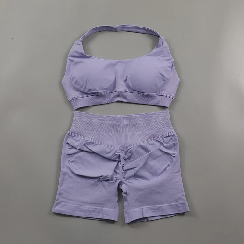 Conjunto Deportivo de Yoga para mujer - Top y Short de Alta Compresión
