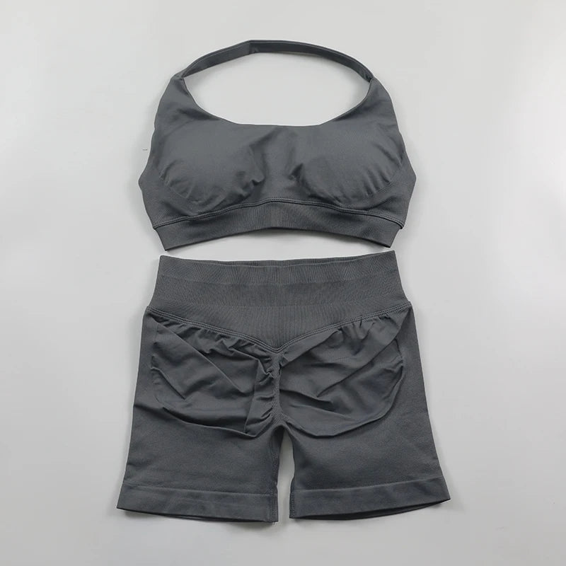 Conjunto Deportivo de Yoga para mujer - Top y Short de Alta Compresión