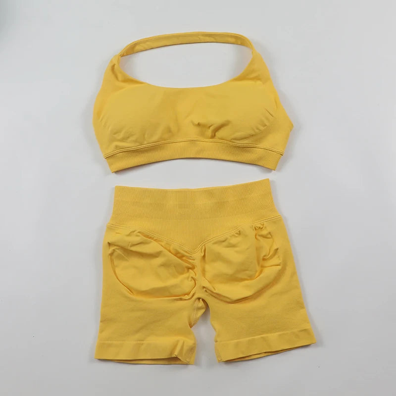 Conjunto Deportivo de Yoga para mujer - Top y Short de Alta Compresión