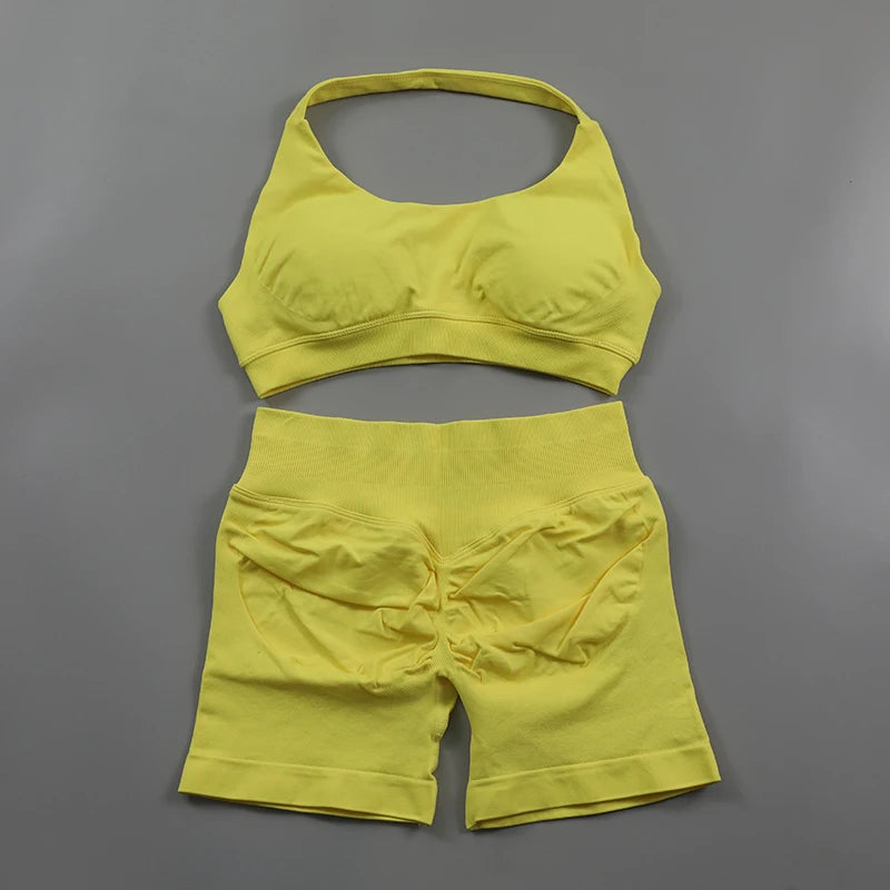 Conjunto Deportivo de Yoga para mujer - Top y Short de Alta Compresión