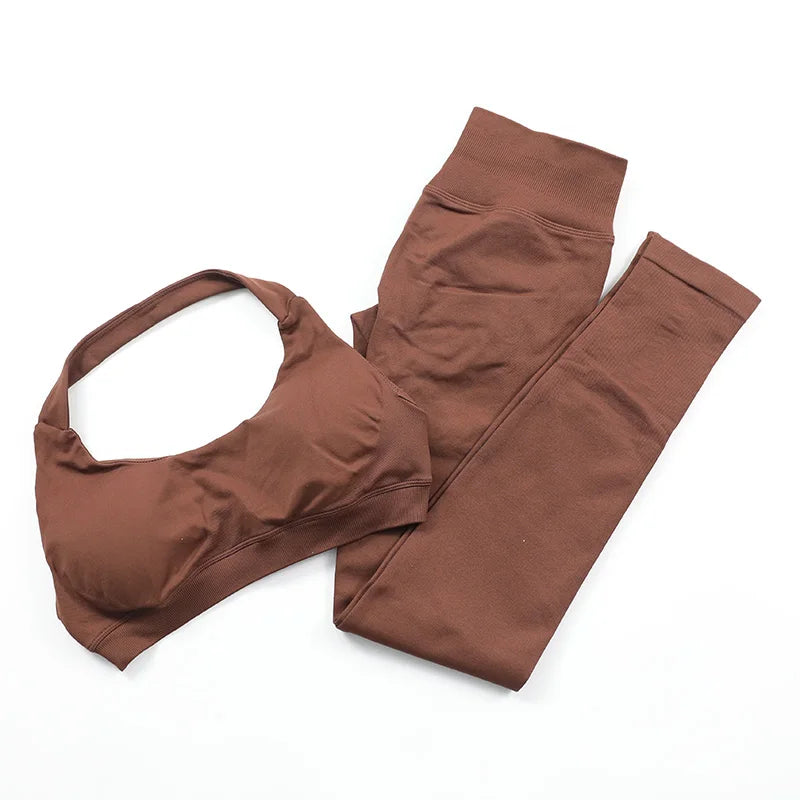 Conjunto Deportivo de Yoga para mujer - Top y Short de Alta Compresión