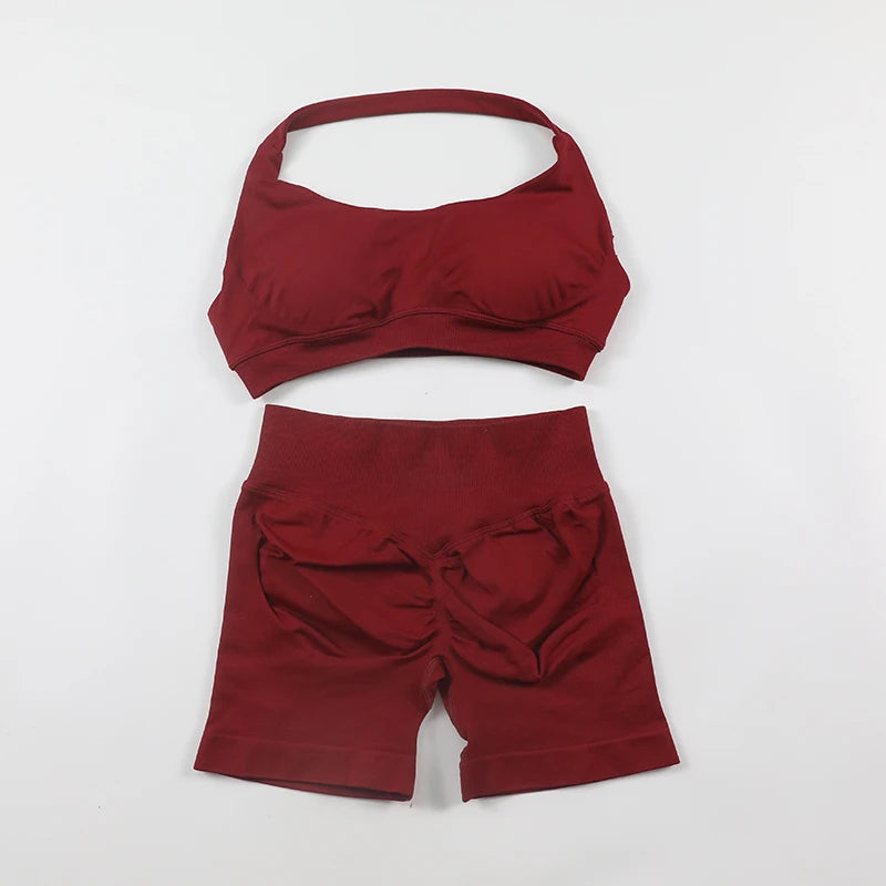 Conjunto Deportivo de Yoga para mujer - Top y Short de Alta Compresión