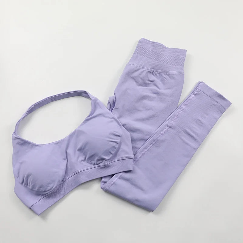 Conjunto Deportivo de Yoga para mujer - Top y Short de Alta Compresión
