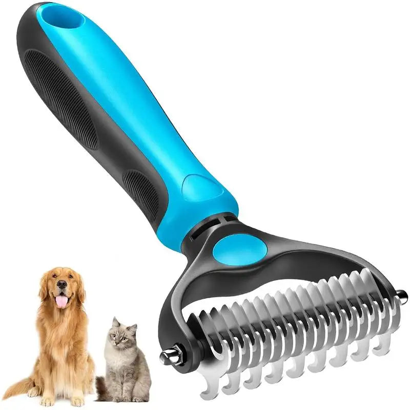 Cepillo 2 en 1 para perros y gatos, removedor de nudos.