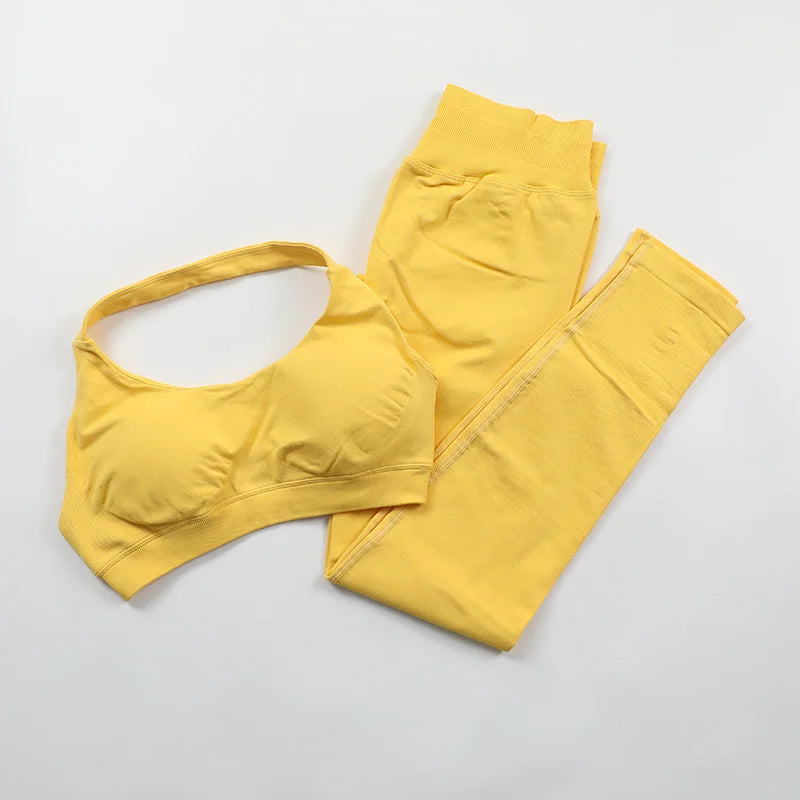 Conjunto Deportivo de Yoga para mujer - Top y Short de Alta Compresión
