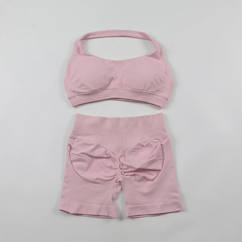 Conjunto Deportivo de Yoga para mujer - Top y Short de Alta Compresión
