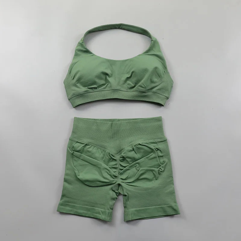 Conjunto Deportivo de Yoga para mujer - Top y Short de Alta Compresión