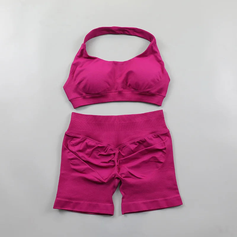 Conjunto Deportivo de Yoga para mujer - Top y Short de Alta Compresión