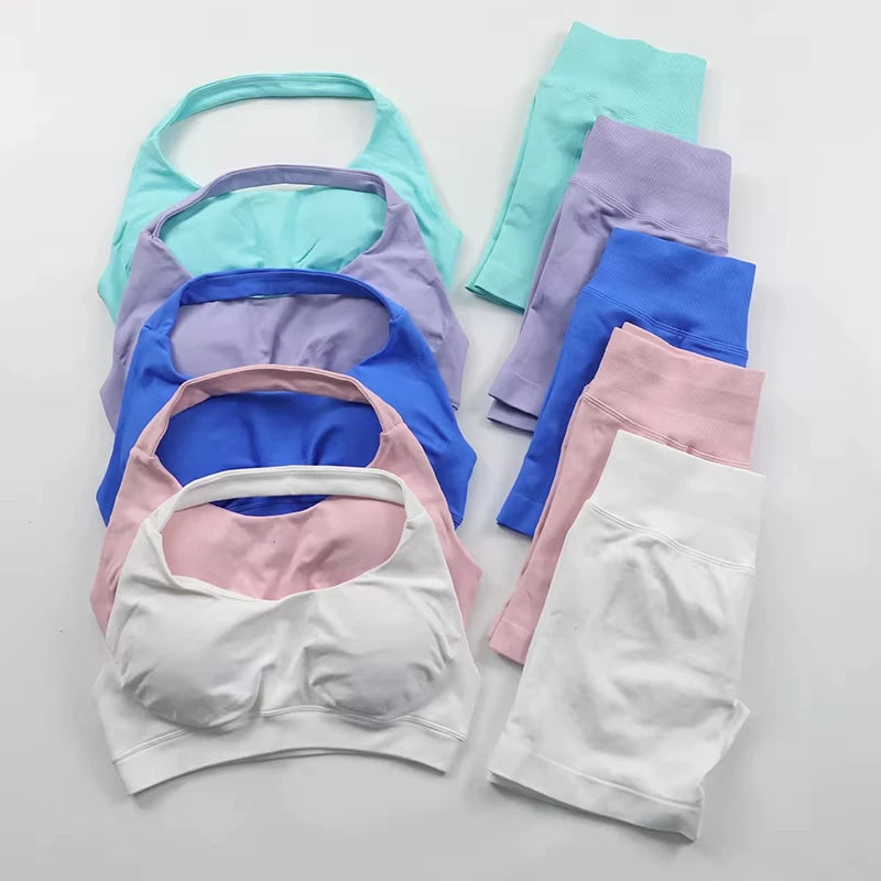 Conjunto Deportivo de Yoga para mujer - Top y Short de Alta Compresión